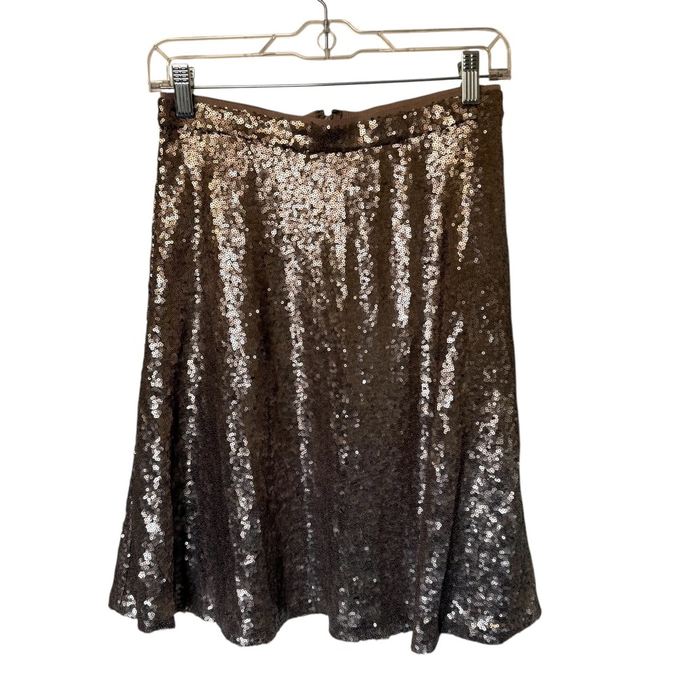 ANN TAYLOR PETITE Sequin Midi Skirt‎ Sparkle Party Holiday Women's Size 2P
